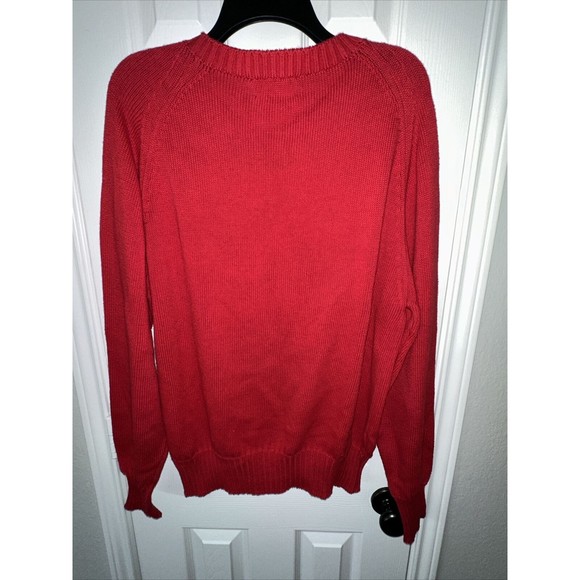 Vintage Horseshoe Bay Resort Large L Red Sweater WAFFLE WEAVE Texas Golf - Picture 4 of 6